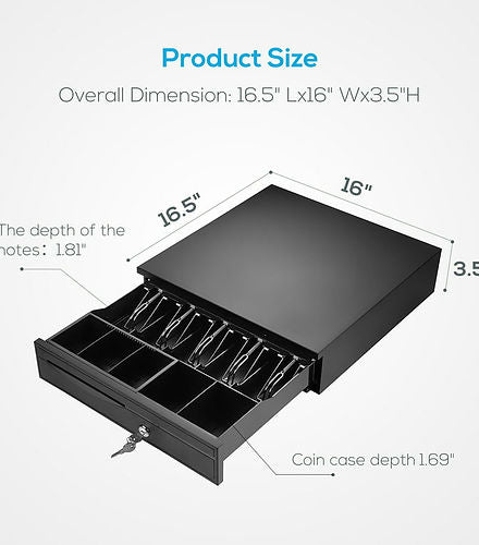 Cash Drawer Box 5 Notes 5 Coins (Plastic & Metal)